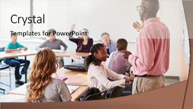  Presentation with cognitive development of high school learners - Beautiful PPT layouts featuring 13 15 years - male high school tutor standing backdrop and a white colored foreground