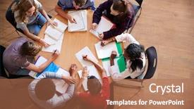  Presentation with high school - Beautiful slide deck featuring 13 15 years - overhead shot of high school backdrop and a coral colored foreground