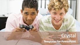  Presentation with teenage - Beautiful presentation featuring 13 15 years - teenage boys lying on bed backdrop and a coral colored foreground