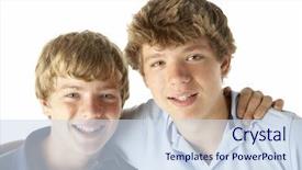  Presentation with two small brothers - Slides with 13 15 years - two brothers happy together background and a  colored foreground