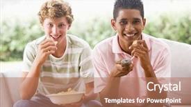  Presentation with teenage - Theme with 13 15 years - two teenage boys watching tv background and a  colored foreground