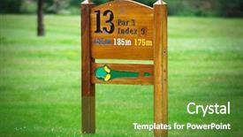  Presentation with gold dollar sign - Presentation theme having 13 hole sign on golf background and a tawny brown colored foreground