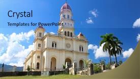  Presentation with church - Beautiful theme featuring 13km from santiago de cuba backdrop and a light blue colored foreground