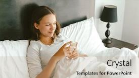  Presentation with teenage girl - Presentation design featuring 14 - 12-14 years old teenage girl background and a coral colored foreground