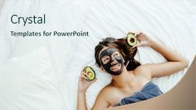  Presentation with skin care organic cosmetics - Amazing theme having 14 - lifestyle image of 12-14 years backdrop and a sky blue colored foreground