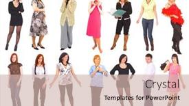  Presentation with people - PPT theme with 14 people background and a soft green colored foreground