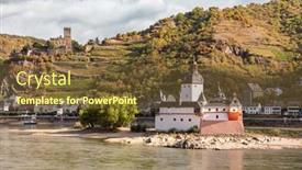  Presentation with castle - Slide deck featuring 14th-century-castle-pfalzgrafenstein background and a tawny brown colored foreground