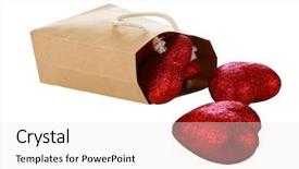  Presentation with love romance - Presentation theme featuring 14th feb - paper bag over flowing background and a sky blue colored foreground