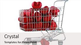  Presentation with valentines day - Audience pleasing presentation consisting of 14th feb - shopping cart filled with valentines backdrop and a light gray colored foreground