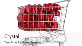  Presentation with love romance - Colorful slides enhanced with 14th feb - two shopping carts filled backdrop and a white colored foreground