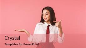  Presentation with school - Colorful slides enhanced with 15 - image of positive girl 15-16y backdrop and a coral colored foreground