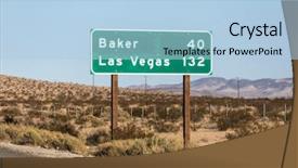  Presentation with las vegas sign - Amazing PPT theme having 15 - las vegas 132 miles highway backdrop and a light blue colored foreground