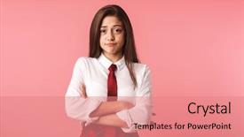  Presentation with school disco - Colorful slide set enhanced with 15 - portrait of beautiful girl 15-16y backdrop and a coral colored foreground