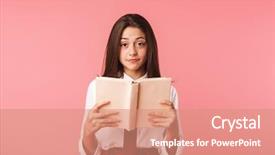  Presentation with book of love - Beautiful presentation theme featuring 15 - portrait of lovely girl 15-16y backdrop and a coral colored foreground