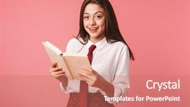  Presentation with young children at school - Audience pleasing PPT theme consisting of 15 - portrait of young girl 15-16y backdrop and a coral colored foreground