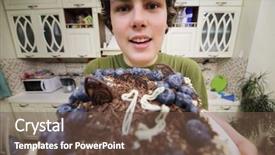  Presentation with cake - Audience pleasing PPT layouts consisting of 15 birthday - happy teenager holds cake backdrop and a tawny brown colored foreground