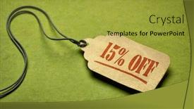  Presentation with percent - Presentation theme having 15-percent-off-a-paper background and a yellow colored foreground