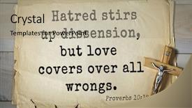  Presentation with top 150 - Slide deck consisting of up old historical christian - top-150 bible verses about love background and a mint green colored foreground