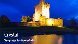  Presentation with 15th century - Audience pleasing PPT layouts consisting of 15th century ross castle backdrop and a navy blue colored foreground