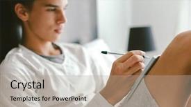  Presentation with evaluation of 5 years old boy - Presentation featuring 16 - 16 years old teenage boy background and a  colored foreground