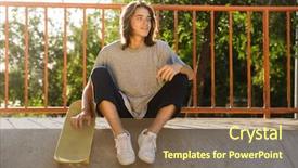  Presentation with ramp - Presentation with 16 - photo of european skater boy background and a tawny brown colored foreground