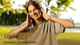  Presentation with photo - Presentation consisting of 16 - photo of happy boy 16-18 background and a gold colored foreground