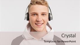  Presentation with teenage - Theme enhanced with 16 - portrait closeup of teenage boy background and a lemonade colored foreground