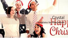  Presentation with christmas card - Slides having 16 25 - nice business team punching background and a coral colored foreground