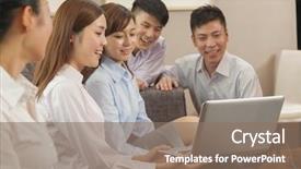  Presentation with team working together - PPT layouts featuring 16 25 - team of business people working background and a coral colored foreground