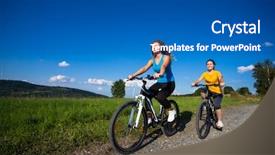  Presentation with biking - Beautiful slide set featuring 16 25 - two young women biking backdrop and a ocean colored foreground