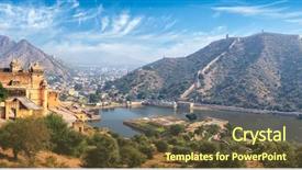  Presentation with india fort - Presentation having 16 9 - indian travel famous tourist landmark background and a tawny brown colored foreground