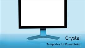  Presentation with ankle monitor - Cool new theme with 16 9 - lcd monitor with blank screen backdrop and a light blue colored foreground