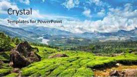  Presentation with munnar - Presentation design with 16 9 - panorama of green tea plantations background and a light blue colored foreground