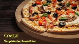 Presentation with capsicum - Cool new slides with 16 9 - panorama of ham pizza backdrop and a tawny brown colored foreground