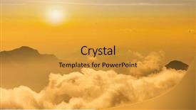  Presentation with clouds - Cool new slide set with 16 9 - panorama of mountains in clouds backdrop and a gold colored foreground