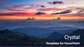  Presentation with tea - Audience pleasing PPT theme consisting of 16 9 - panorama of sunset in mountains backdrop and a ocean colored foreground