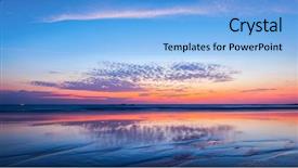  Presentation with goa beach - Cool new slide set with 16 9 - panorama of sunset on beach backdrop and a light blue colored foreground