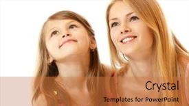  Presentation with child teen - PPT theme consisting of 16 9 - portrait of two sisters happy background and a  colored foreground