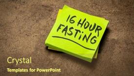  Presentation with weight loss - PPT theme with 16-hour-fasting-reminder-note background and a tawny brown colored foreground