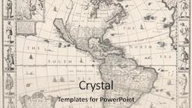  Presentation with north america - Cool new PPT theme with 1626 antique map of north backdrop and a lemonade colored foreground