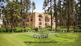  Presentation with gardens - Slide deck enhanced with 16th century onward kashan iran background and a gold colored foreground