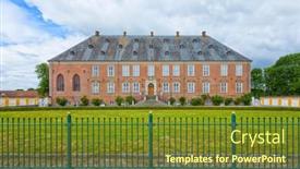  Presentation with castle - PPT layouts enhanced with 17th-century-castle-valdemar-s background and a tawny brown colored foreground