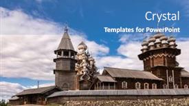  Presentation with historical heritage - Cool new PPT layouts with 17th-century-wooden-church backdrop and a teal colored foreground