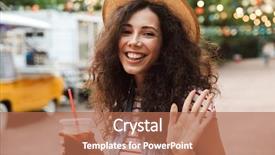  Presentation with tea cup - Theme with 18 - image of stylish pretty woman background and a coral colored foreground