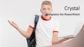  Presentation with isolated paw prints over white - Audience pleasing slide deck consisting of 18 - image of teenage guy 16-18 backdrop and a light gray colored foreground