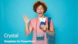  Presentation with photo sex gender - Audience pleasing presentation theme consisting of 18 - photo of happy traveler man backdrop and a teal colored foreground