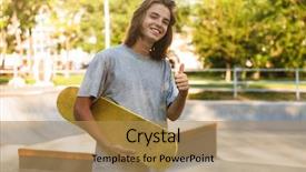  Presentation with photo - Presentation theme featuring 18 - photo of youngster 16-18 background and a coral colored foreground