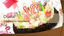  Presentation with birthday cake - Beautiful presentation featuring 18 candles - birthday cake for 18 years backdrop and a lemonade colored foreground