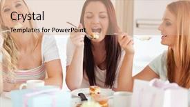  Presentation with women of faith - Amazing theme having 18 candles - cute women sitting backdrop and a coral colored foreground