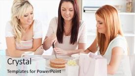  Presentation with women - Slides enhanced with 18 candles - gorgeous women sitting background and a lemonade colored foreground